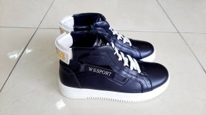 Боти с Цип и връзки за момче WEESTEP в тъмно син металик 