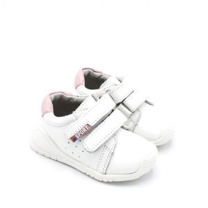 Бебешки обувки за момиче BUBBLE KIDS, мод. Bio Step бели с розов акцент