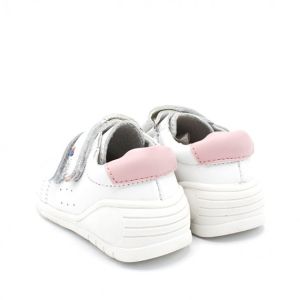Бебешки обувки за момиче BUBBLE KIDS, мод. Bio Step бели с розов акцент