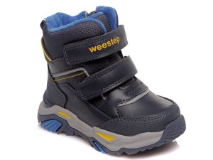 Бебешки апрески за момче WEESTEP тъмно сини с жълти акценти
