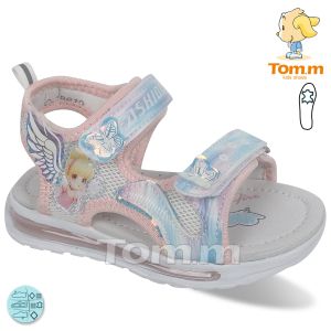 Детски сандали за момиче, розови с пеперуди с хамелеонов ефект TOM.M