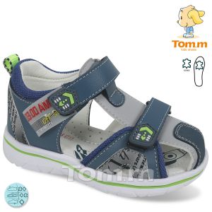Сандали за бебе момче от Естествена кожа, сини със зелени акценти TOM.M