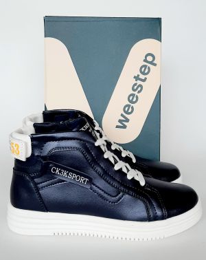 Боти с Цип и връзки за момче WEESTEP в тъмно син металик 