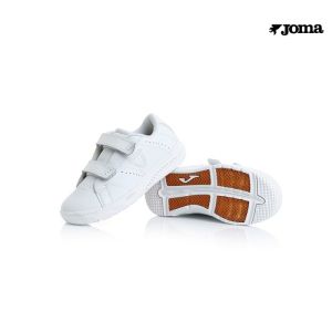Бели детски маратонки JOMA, модел PLAY 21 с велкро 