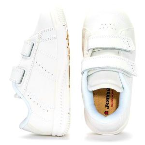 Бели детски маратонки JOMA, модел PLAY 21 с велкро 