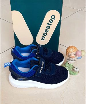 Маратонки за момче WEESTEP от тъмно-син дишащ текстил 