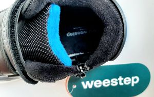 Топли зимни боти за момче WEESTEP черни с акценти в синьо и сиво