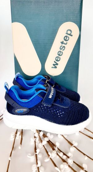 Маратонки за момче WEESTEP от тъмно-син дишащ текстил 