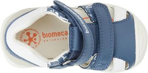 BIOMECANICS / БИОМЕХАНИКС  Бебешки сандали за прохождане на момче, сини с бели акценти
